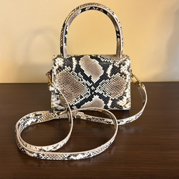 By Far Python Print Mini Top Handle Crossbody Bag - Picture 2 of 8